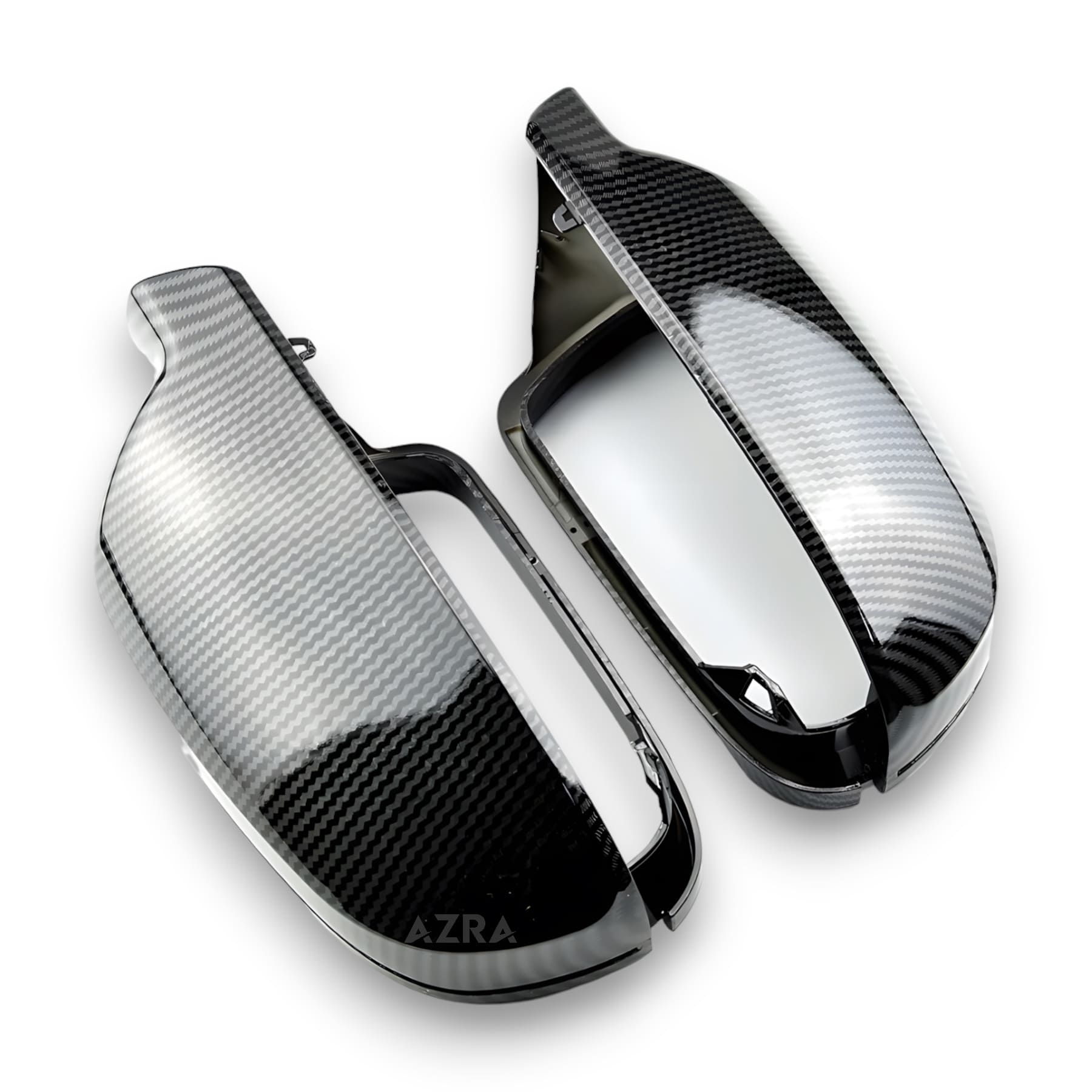 AZRA Audi A4/S4/A5/S5/A6/S6/A8/S8/Q3/SQ3 | B8 / B8.5 | Gloss Black / Carbon Print Mirror Caps Carbon Print B (Indicator Below Mirror)
