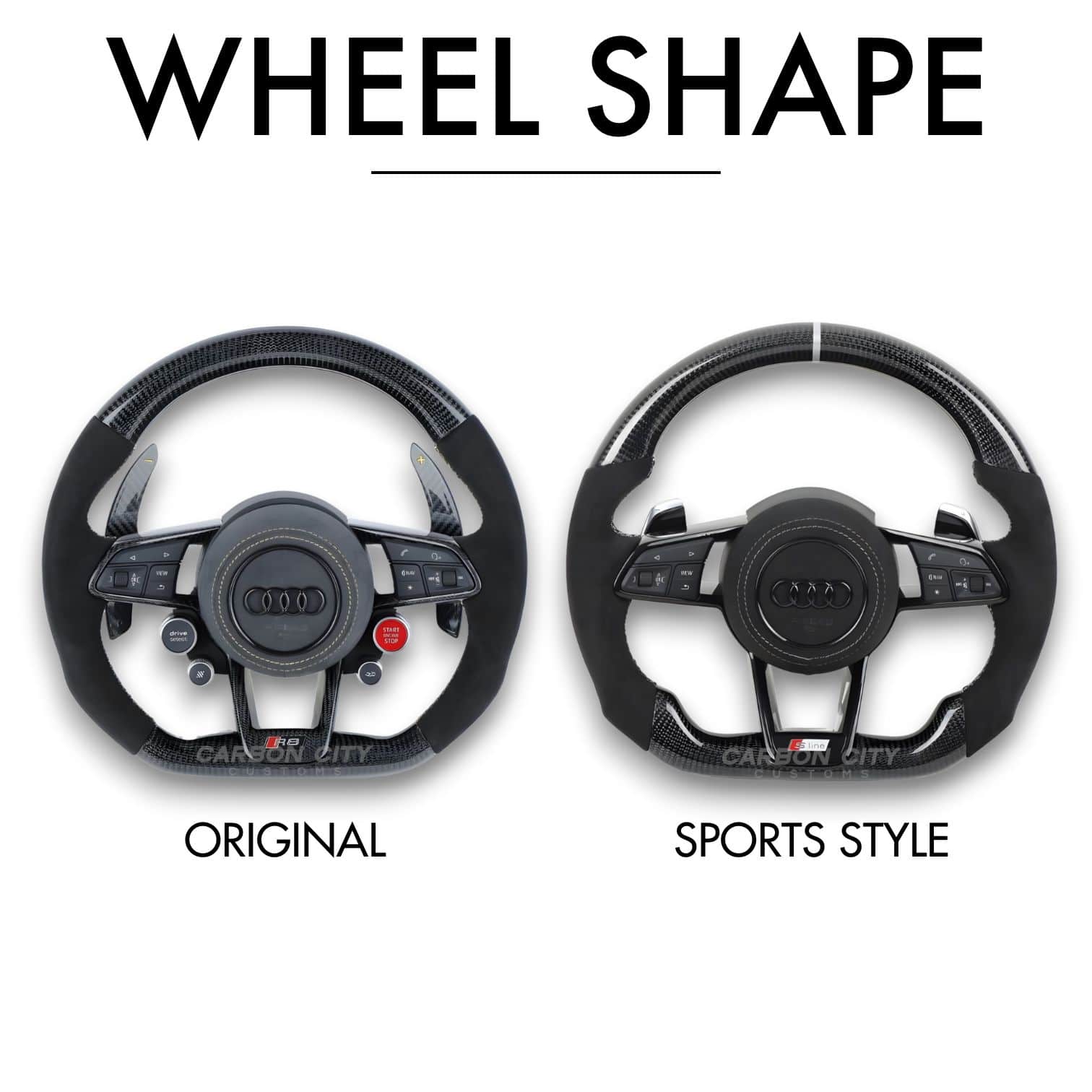 Audi R8/TT Style Customizable Steering Wheel (Fits 2010+ All Models)