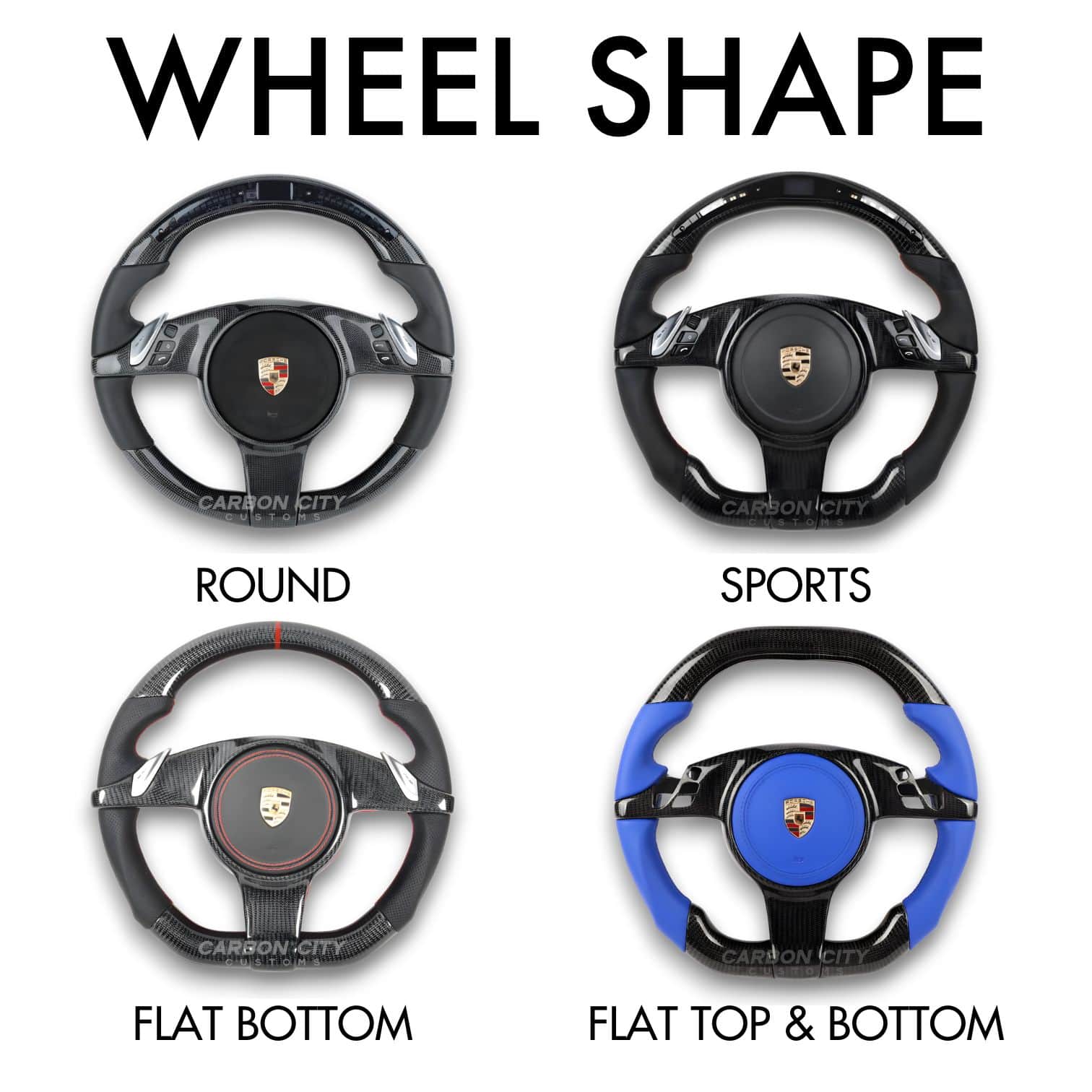 Porsche 2008 - 2014 Style Customizable Steering Wheel