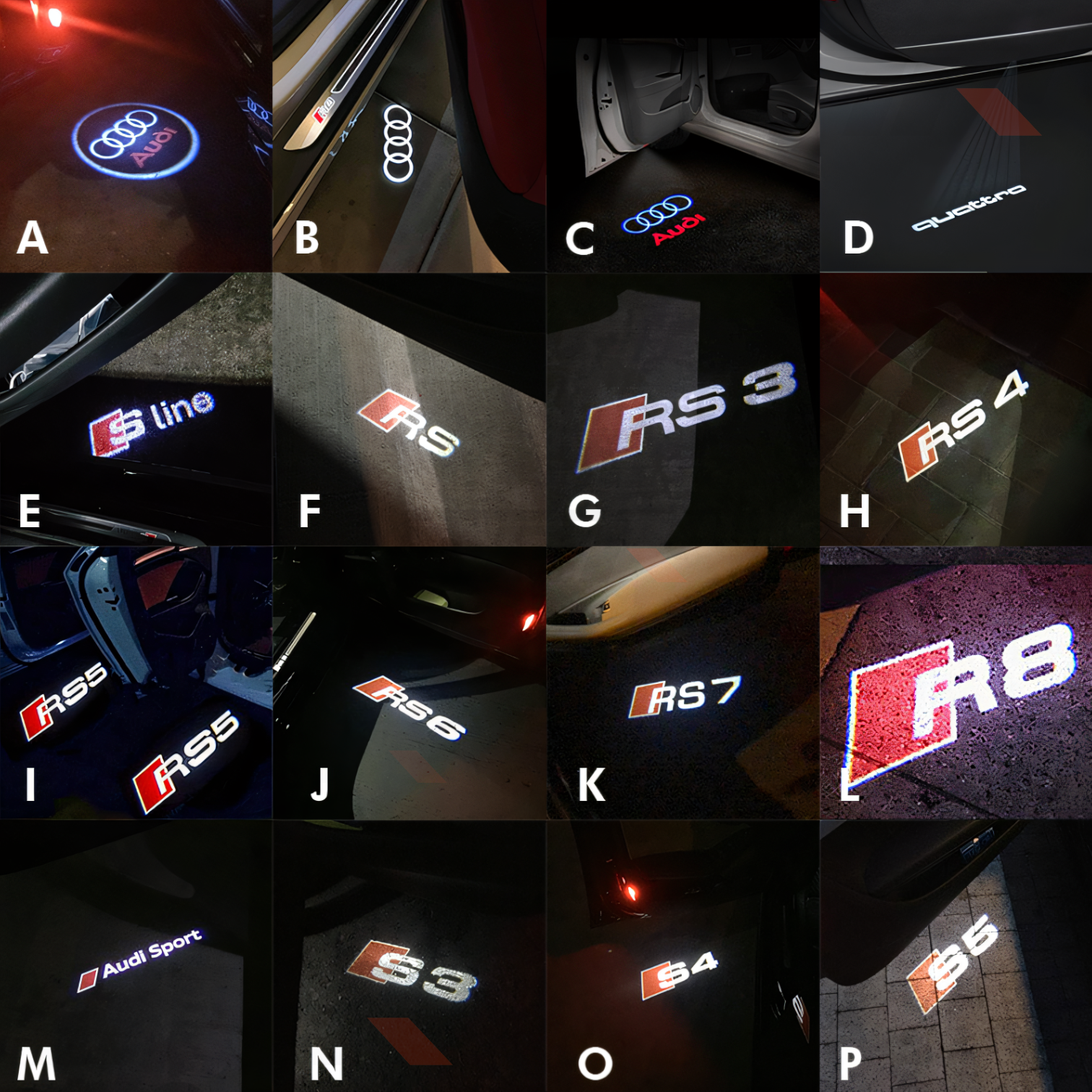 Audi LED Car Door Puddle Welcome Logo Shadow Lights