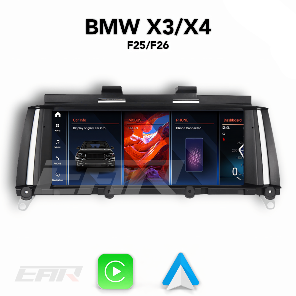 BMW iDrive 8 Android 13.0 X3 & X4 (F25/F26) Multimedia 8.8"/12.3" Touchscreen Display + Built-In Wireless Carplay & Android Auto | 2010+ | LHD/RHD