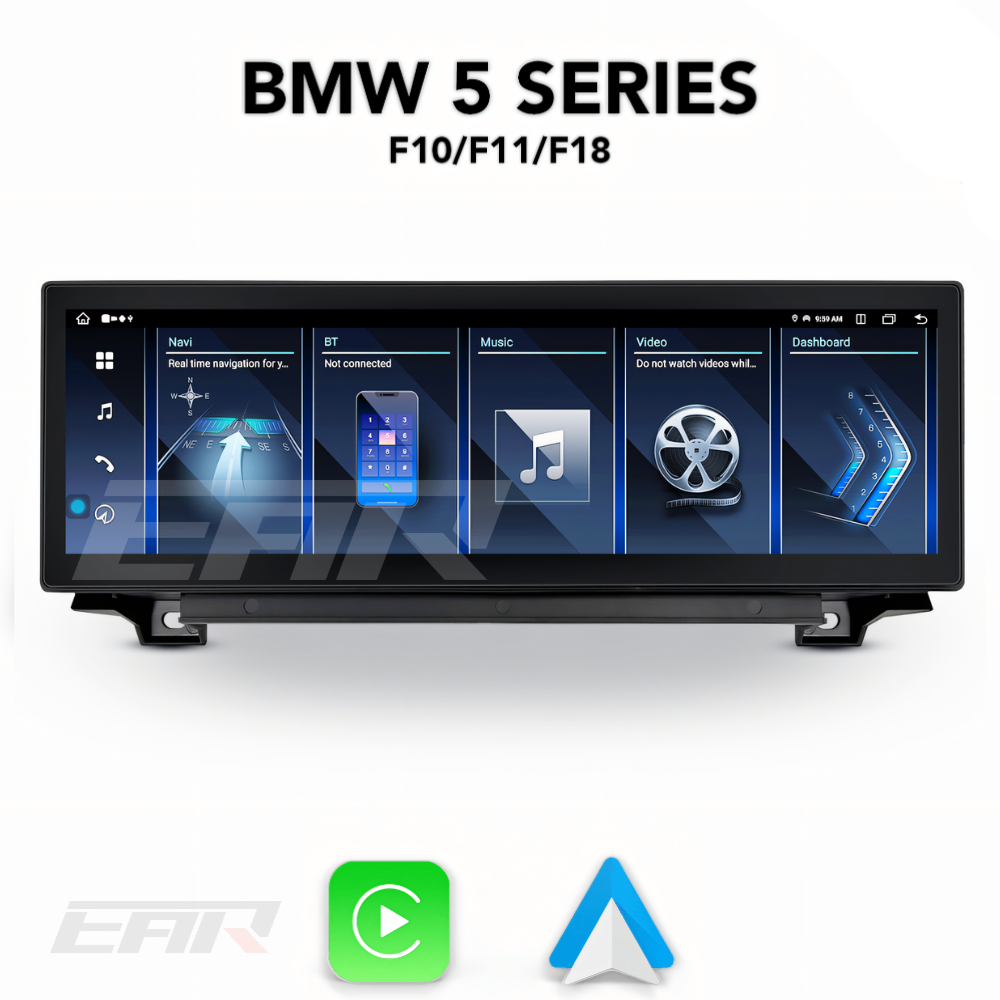BMW iDrive 8 Android 13.0 5 Series (F10/F11/F18) Multimedia 15" Touchscreen Display + Built-In Wireless Carplay & Android Auto | 2010 - 2017 | LHD/RHD