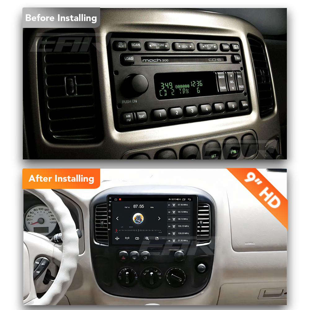 Ford Escape (2000 - 2007) Multimedia 9" Touchscreen Display + Built-In Wireless Carplay & Android Auto