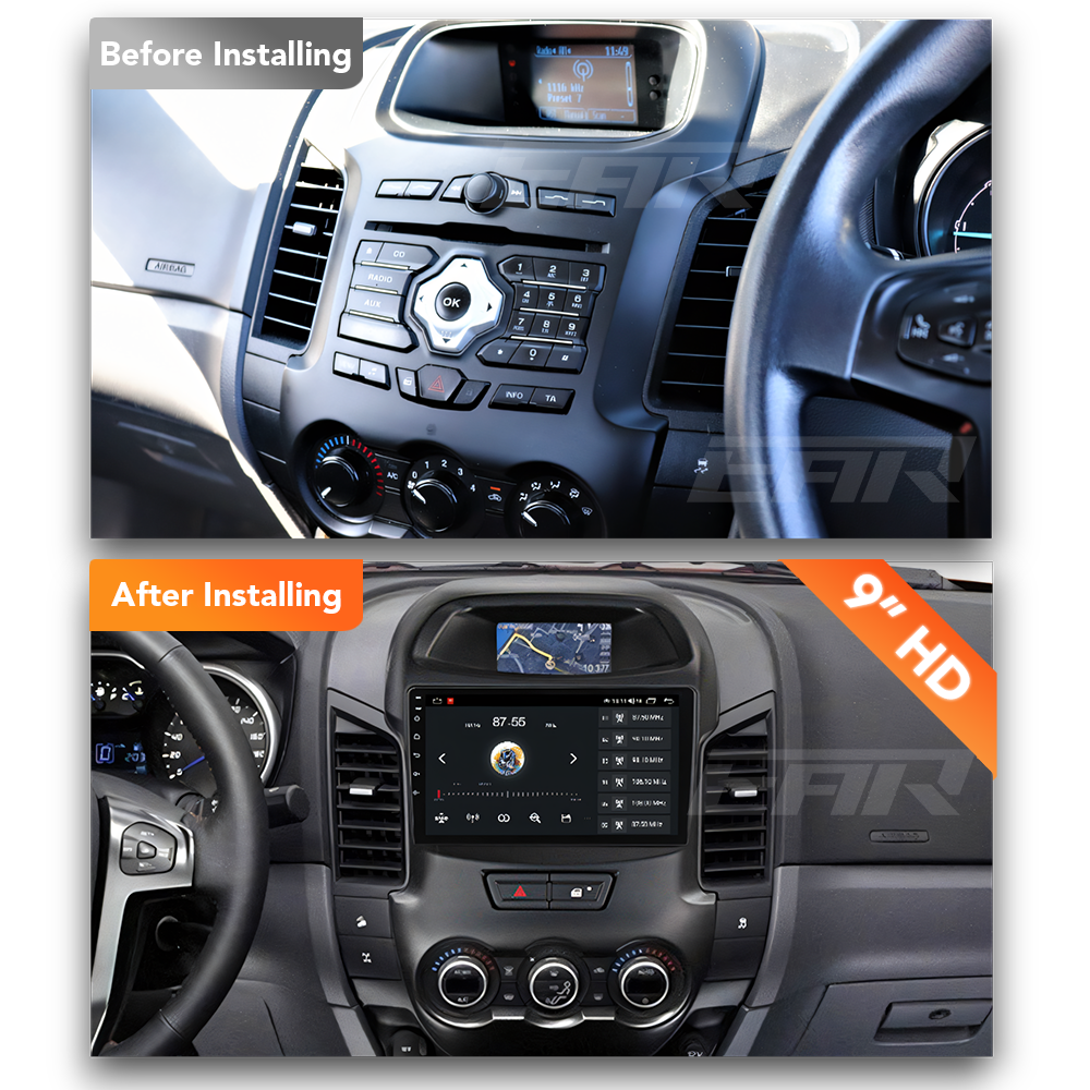 Ford Ranger (2012 - 2015) Multimedia 9" Touchscreen Display + Built-In Wireless Carplay & Android Auto