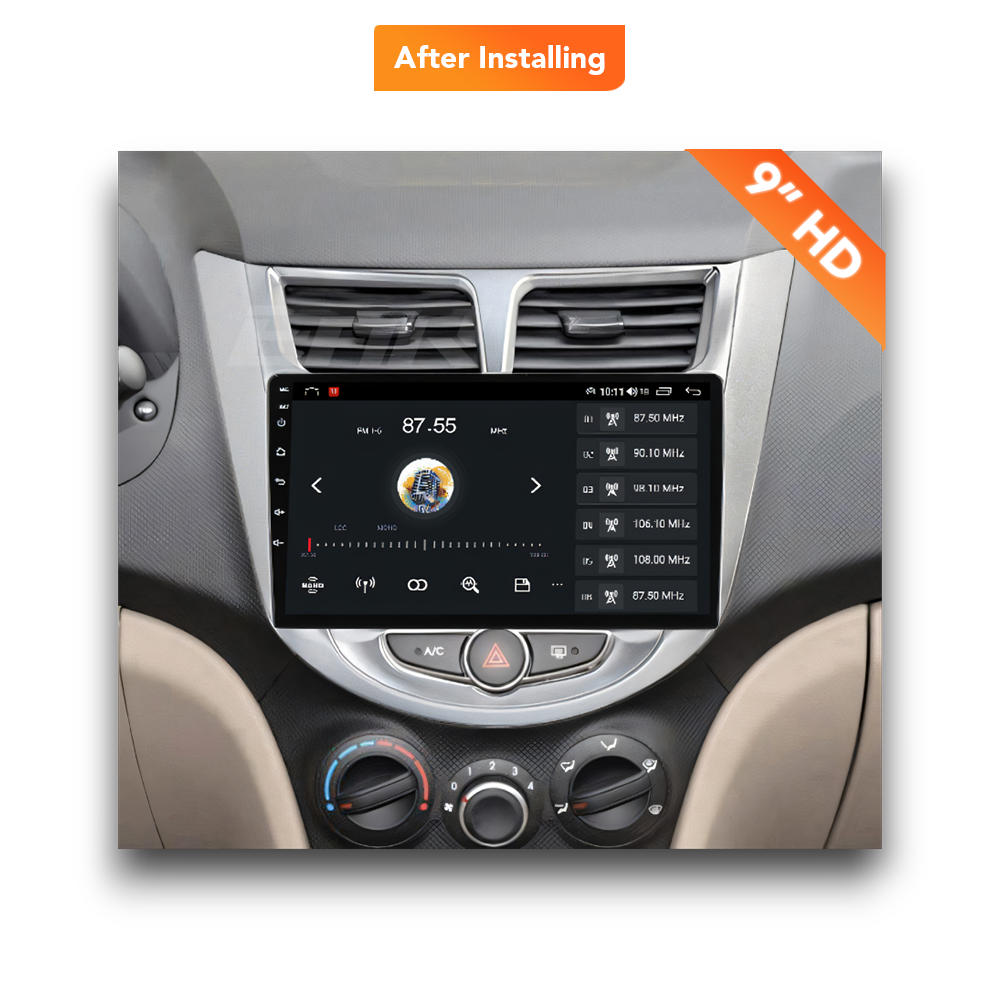 Hyundai Accent/Verna (2011 - 2019) Multimedia 9" Touchscreen Display + Built-In Wireless Carplay & Android Auto