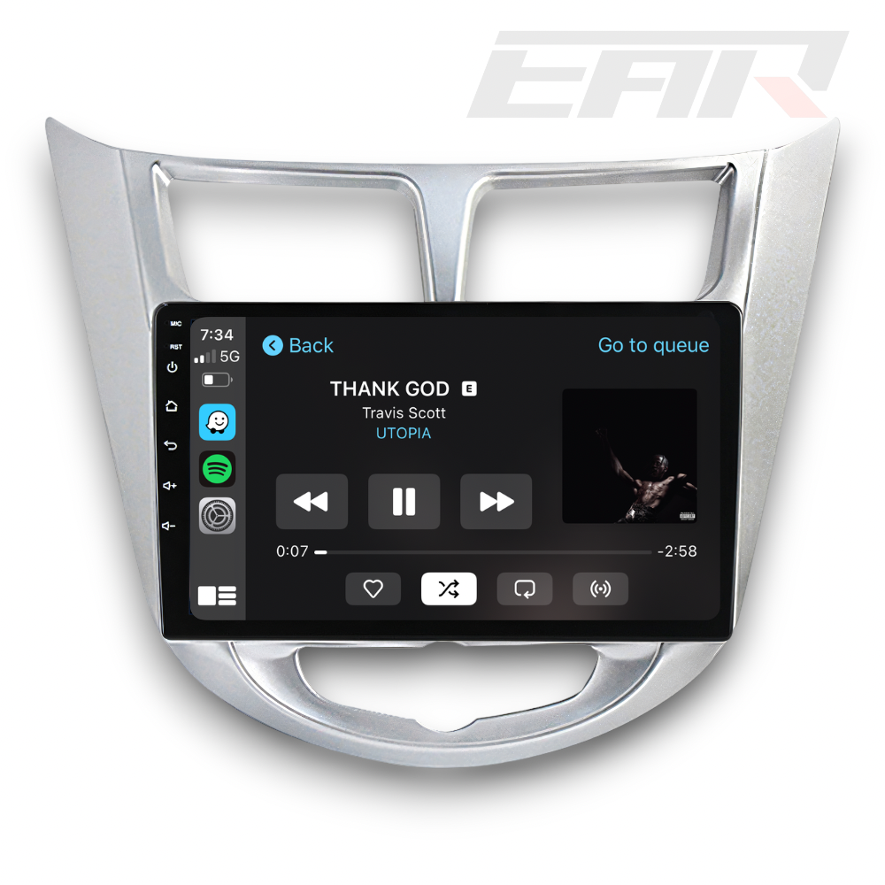 Hyundai Accent/Verna (2011 - 2019) Multimedia 9" Touchscreen Display + Built-In Wireless Carplay & Android Auto