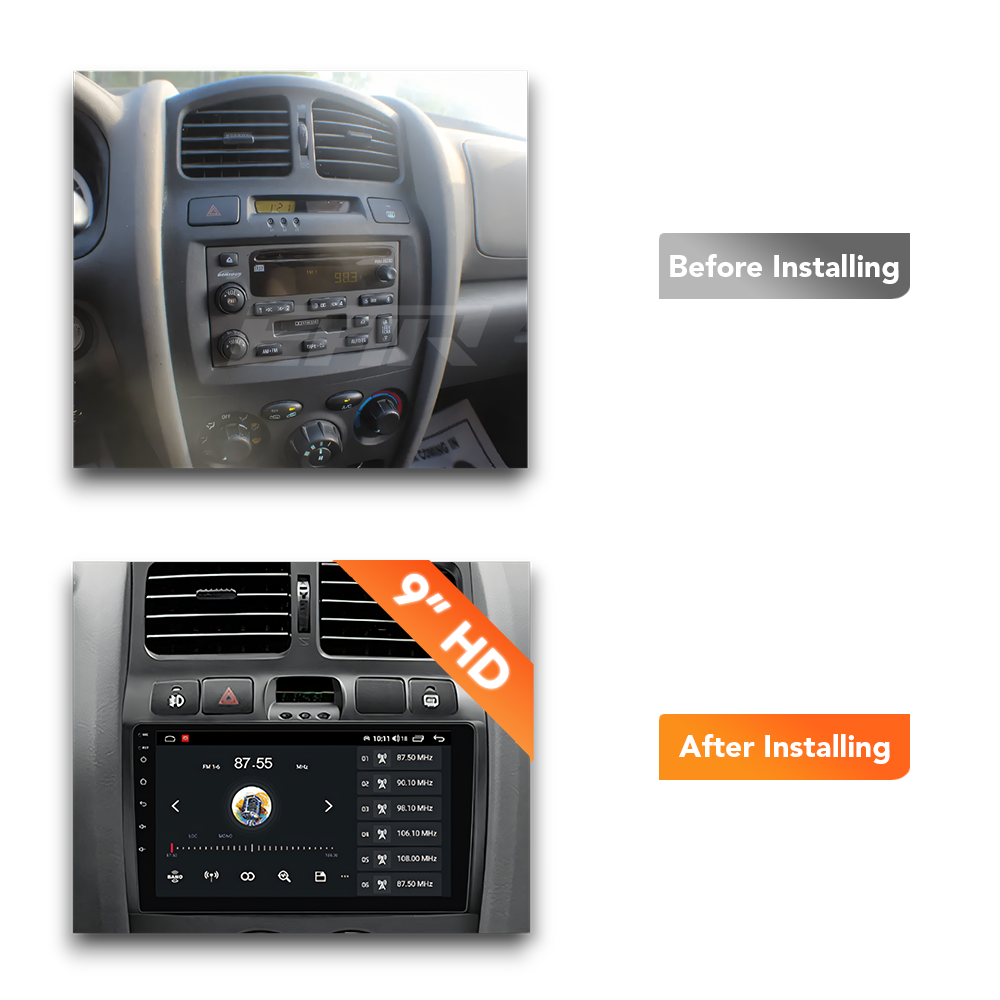 Hyundai Santa Fe (2000 - 2006) Multimedia 9" Touchscreen Display + Built-In Wireless Carplay & Android Auto