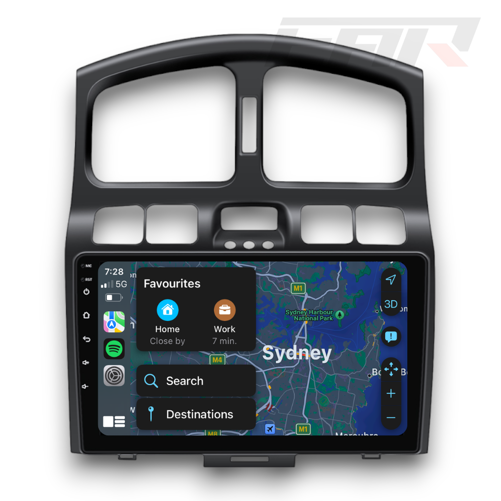 Hyundai Santa Fe (2000 - 2006) Multimedia 9" Touchscreen Display + Built-In Wireless Carplay & Android Auto