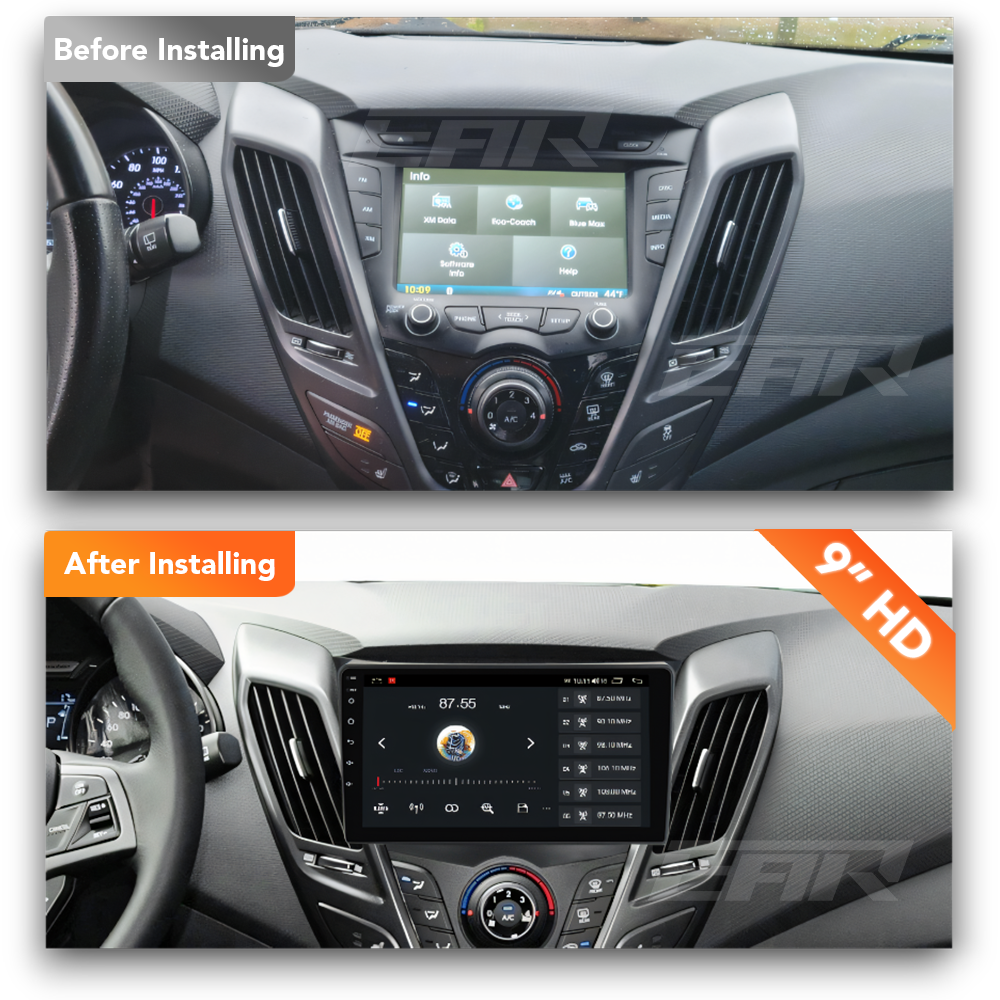 Hyundai Veloster (2011 - 2018) Multimedia 9" Touchscreen Display + Built-In Wireless Carplay & Android Auto