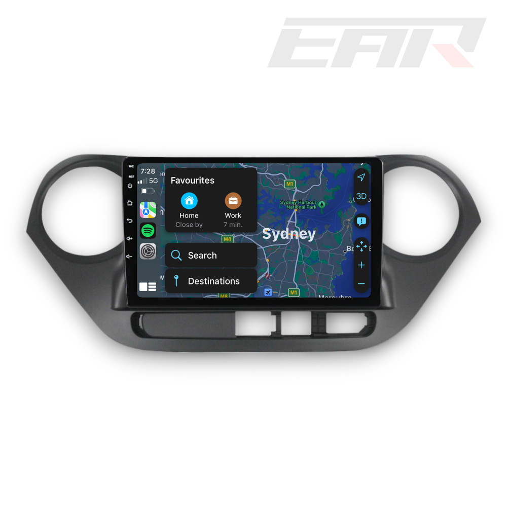 Hyundai i10 (2014 - 2017) Multimedia 10" Touchscreen Display + Built-In Wireless Carplay & Android Auto