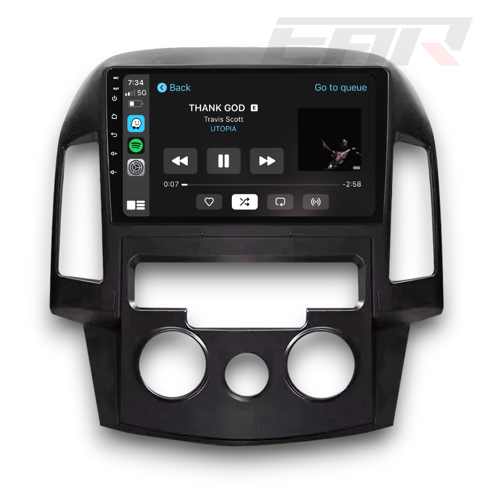 Hyundai i30 (2007 - 2012) Manual A/C Multimedia 9" Touchscreen Display + Built-In Wireless Carplay & Android Auto
