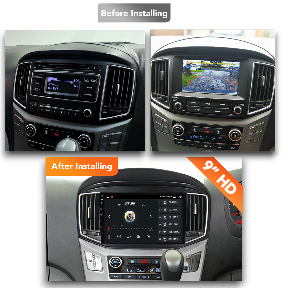 Hyundai iMax (2015 - 2022) Multimedia 9" Touchscreen Display + Built-In Wireless Carplay & Android Auto