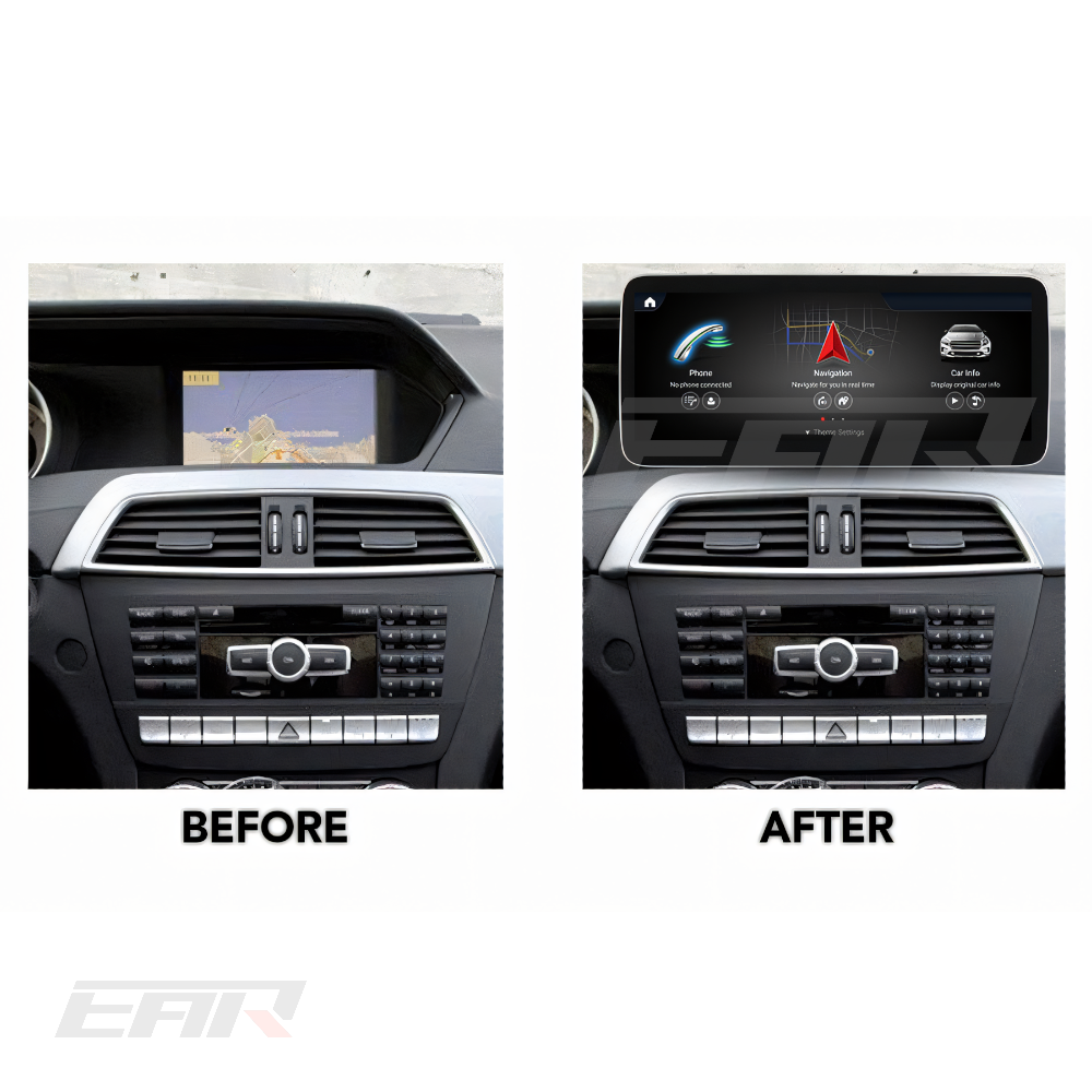 Mercedes Benz C Class Android 13.0 (W204) Multimedia 10.25"/12.3" Touchscreen Display + Built-In Wireless Carplay & Android Auto | 2011 - 2013 | LHD/RHD