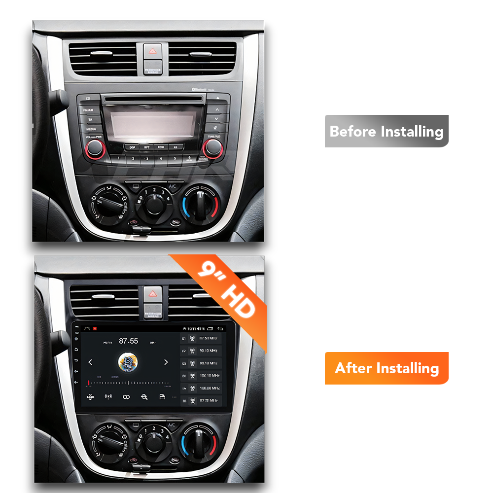 Suzuki Celerio (2014 - 2022) Multimedia 9" Touchscreen Display + Built-In Wireless Carplay & Android Auto