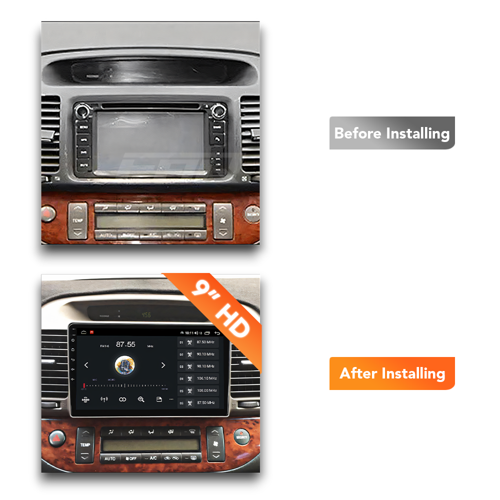 Toyota Camry (2002 - 2006) Multimedia 9" Touchscreen Display + Built-In Wireless Carplay & Android Auto