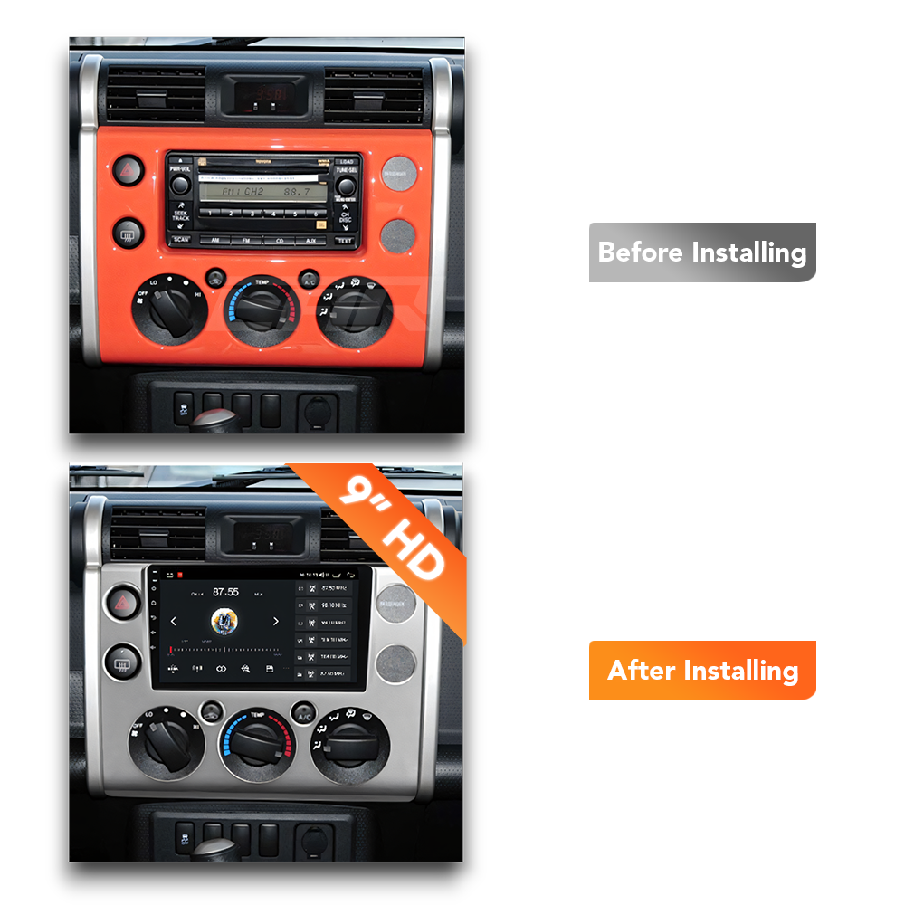 Toyota FJ Cruiser (2006 - 2020) Multimedia 9" Touchscreen Display + Built-In Wireless Carplay & Android Auto