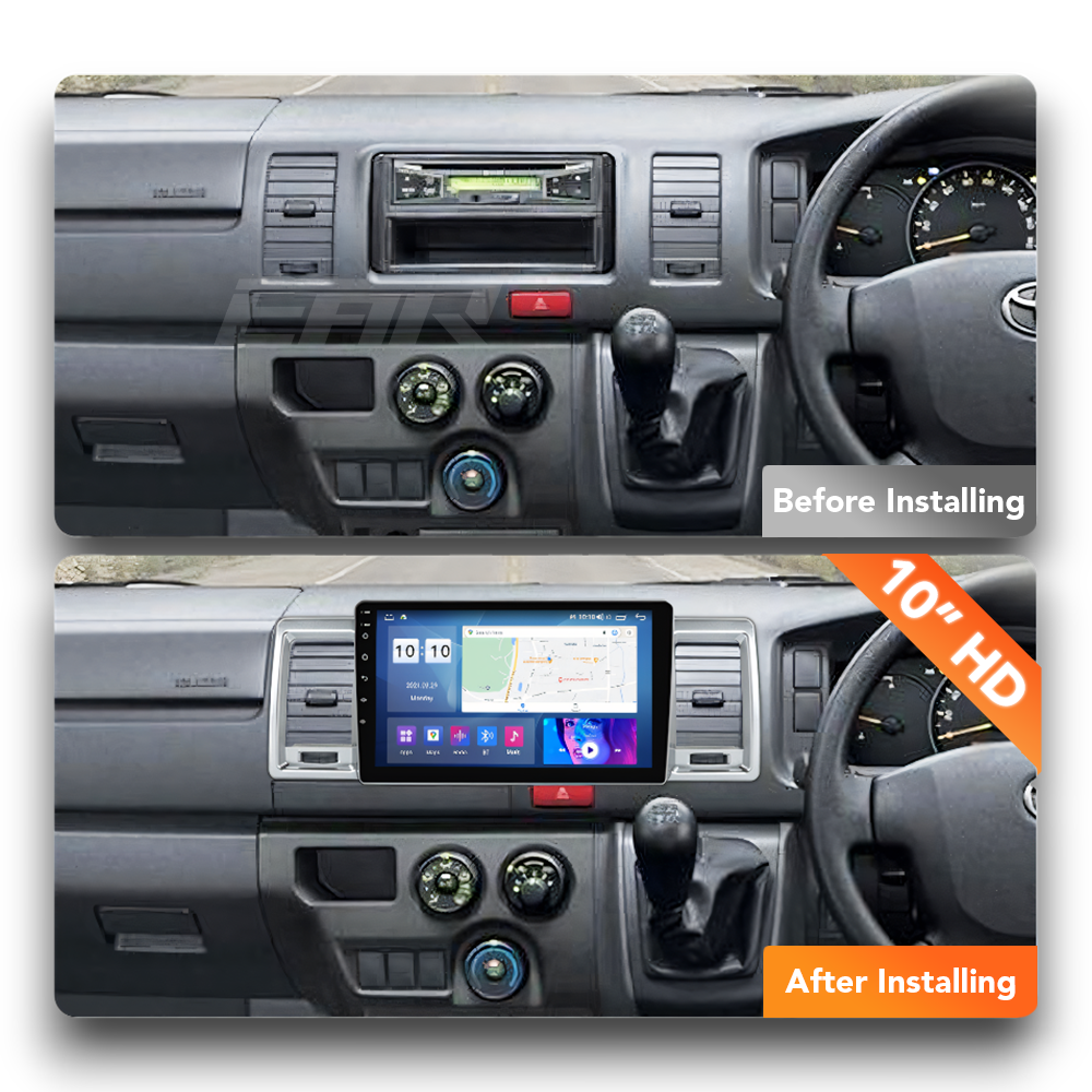 Toyota HiAce (2004 - 2019) Multimedia 10" Touchscreen Display + Built-In Wireless Carplay & Android Auto