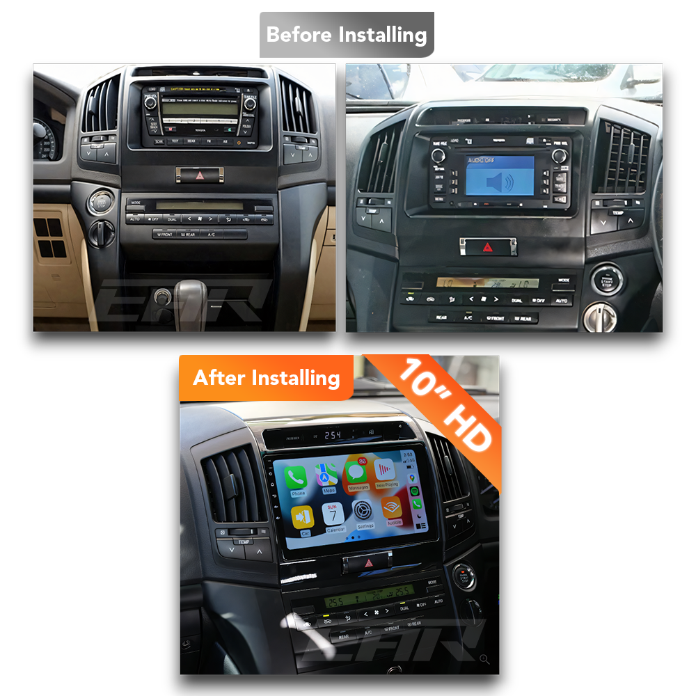 Toyota Land Cruiser 200 Series (2007 - 2015) Multimedia 10" Touchscreen Display + Built-In Wireless Carplay & Android Auto