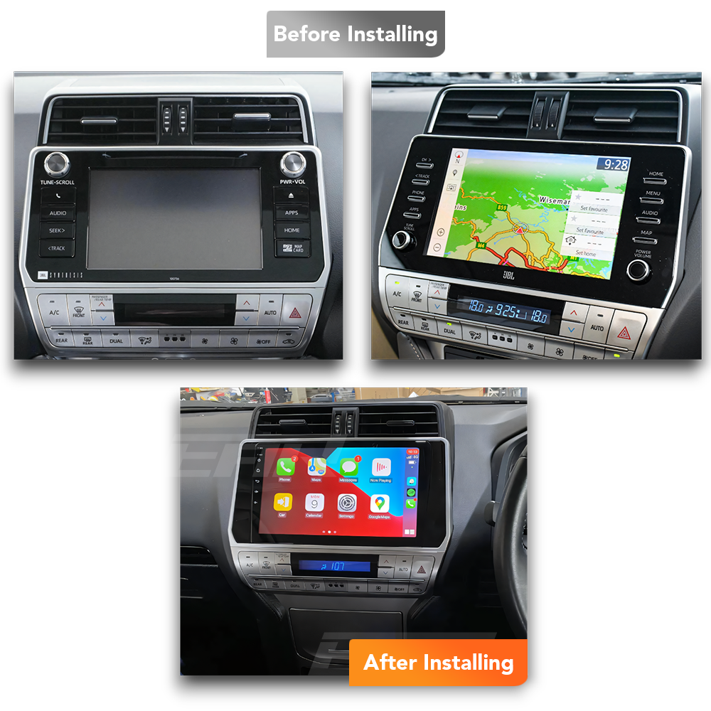 Toyota Prado 150 Series (2017 - 2022) Multimedia 10" Touchscreen Display + Built-In Wireless Carplay & Android Auto