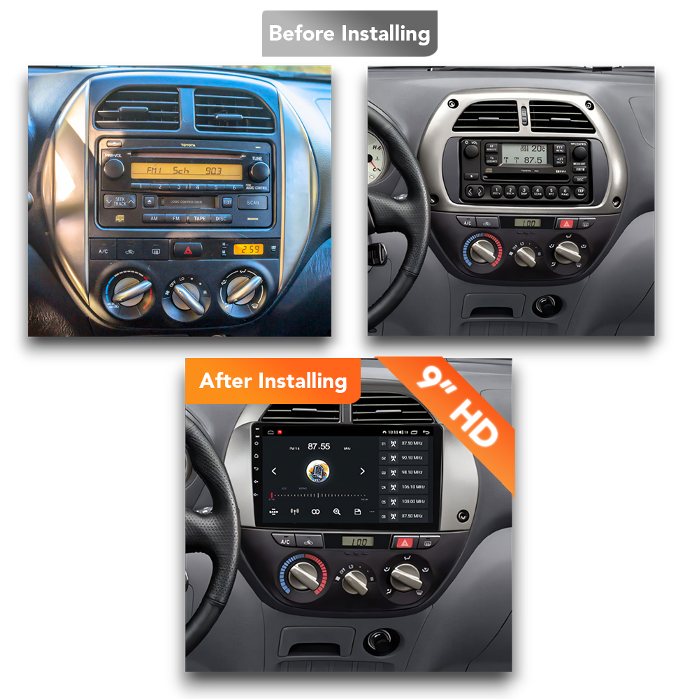 Toyota RAV4 (2001 - 2006) Multimedia 9" Touchscreen Display + Built-In Wireless Carplay & Android Auto