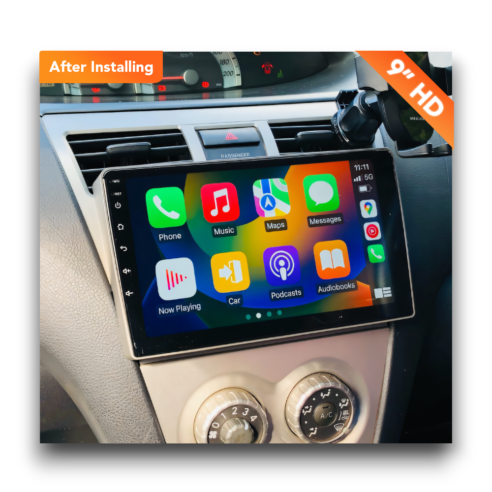 Toyota Yaris (2005 - 2011) Multimedia 9" Touchscreen Display + Built-In Wireless Carplay & Android Auto