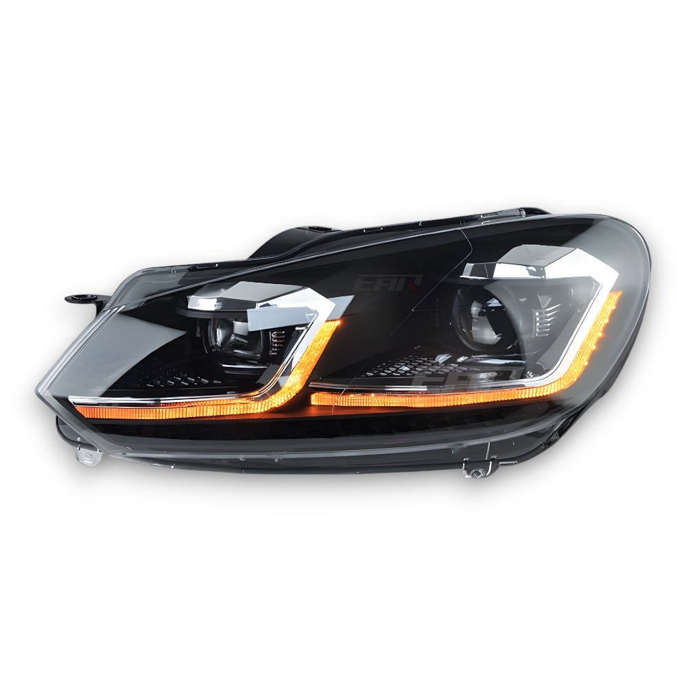Volkswagen Golf Mk6 Sequential Mk7.5 Style Xenon Angel LED Headlights (2009 - 2012)