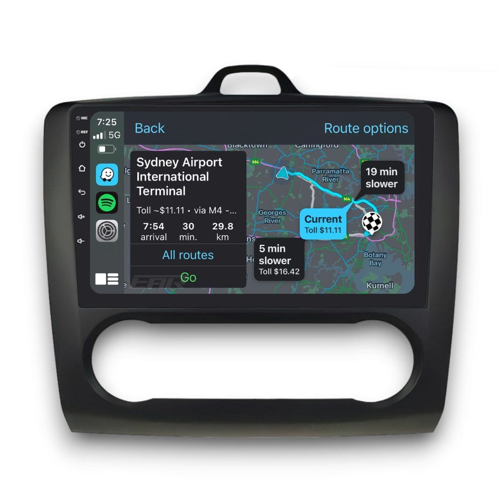 Ford Focus Automatic A/C (2008 - 2011) Multimedia 9" Touchscreen Display + Built-In Wireless Carplay & Android Auto