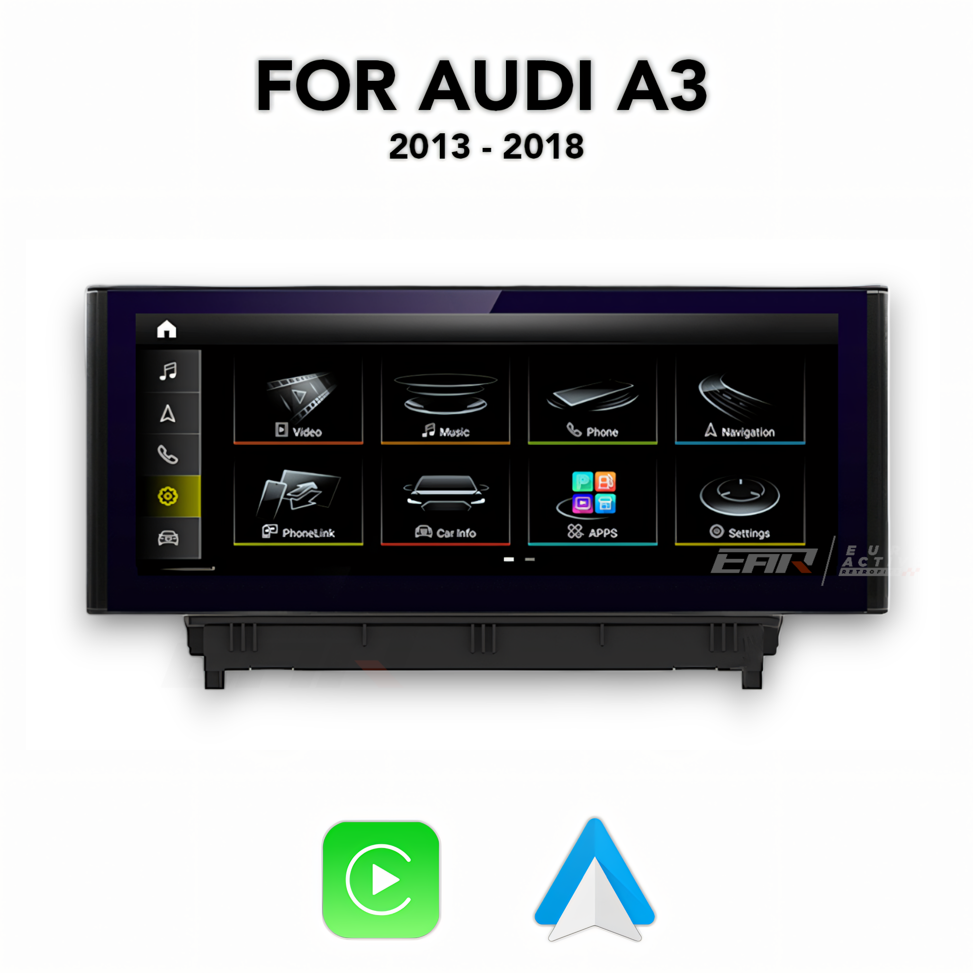 Audi A3/S3/RS3 | 8V | Android 13.0 Multimedia 10.25"/12.5" Touchscreen Display + Built-In Wireless Carplay & Android Auto | 2013 - 2020