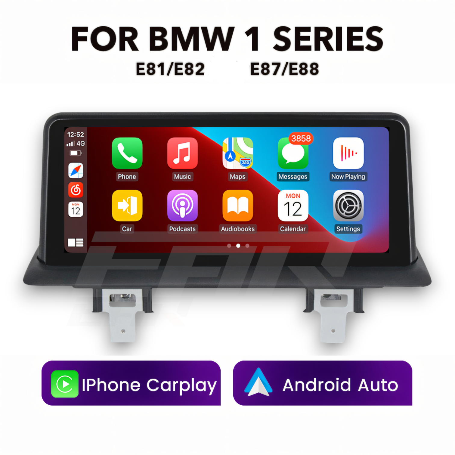 BMW 1 Series (E81, E82, E87, E88) 10.25" Multimedia Touchscreen Display + Built-in Wireless CarPlay & Android Auto (2004 - 2012) (LHD & RHD)