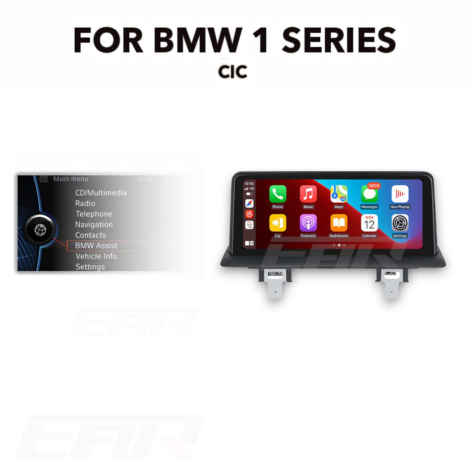 BMW 1 Series (E81, E82, E87, E88) 10.25" Multimedia Touchscreen Display + Built-in Wireless CarPlay & Android Auto (2004 - 2012) (LHD & RHD) CIC