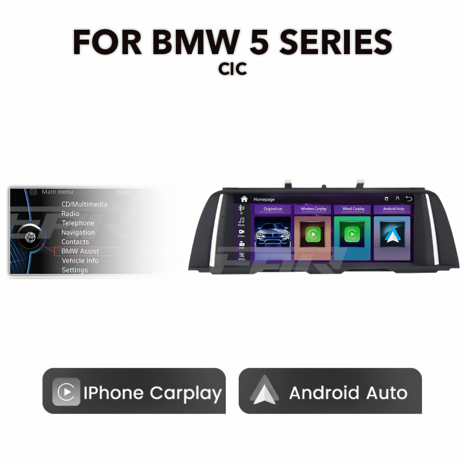BMW 5 Series F10/F11/F18 10.25" Multimedia Touchscreen Display + Built-in Wireless Carplay & Android Auto | 2011 - 2016 CIC