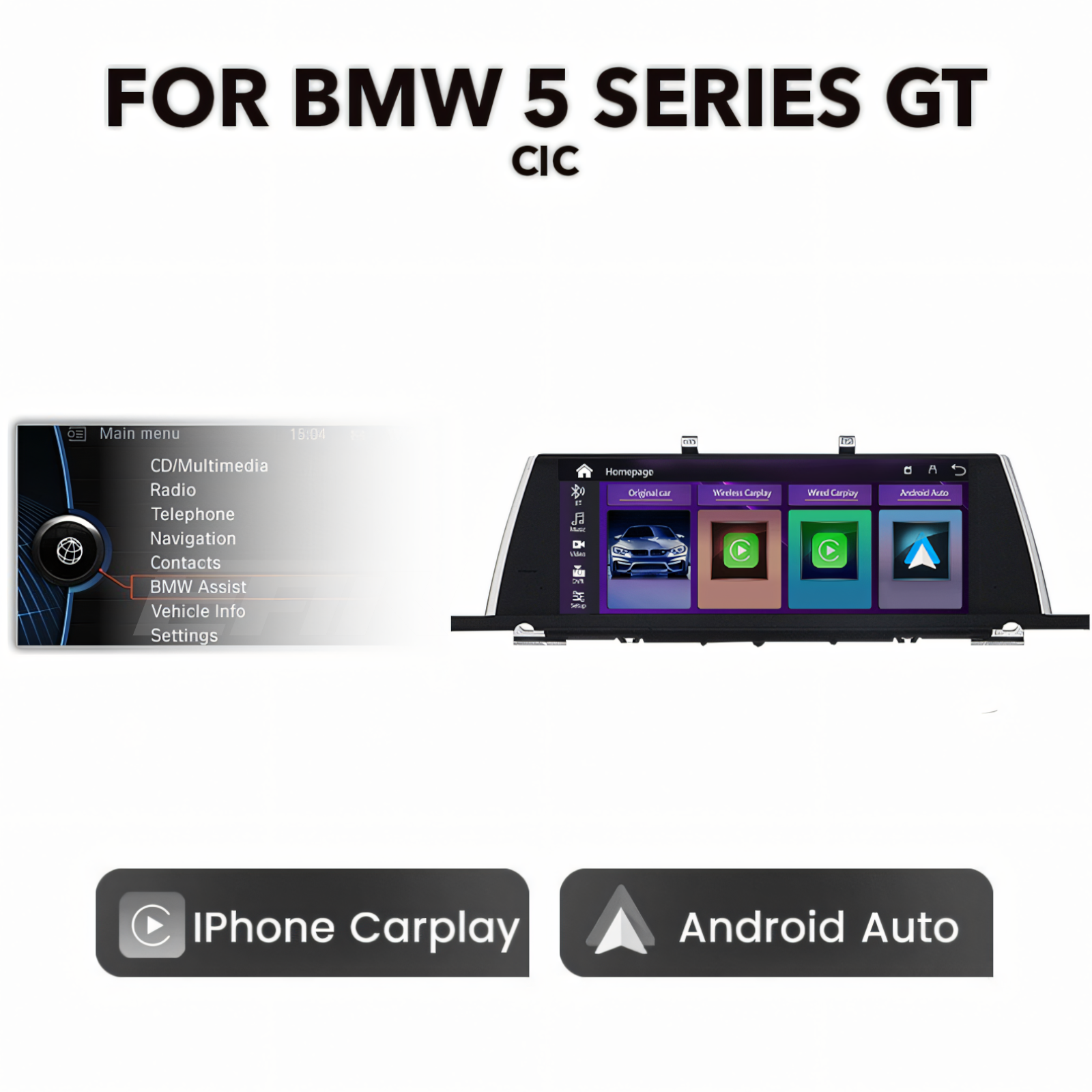 BMW 5 Series GT F07 10.25" Multimedia Touchscreen Display + Built-in Wireless Carplay & Android Auto | 2010 - 2017 CIC