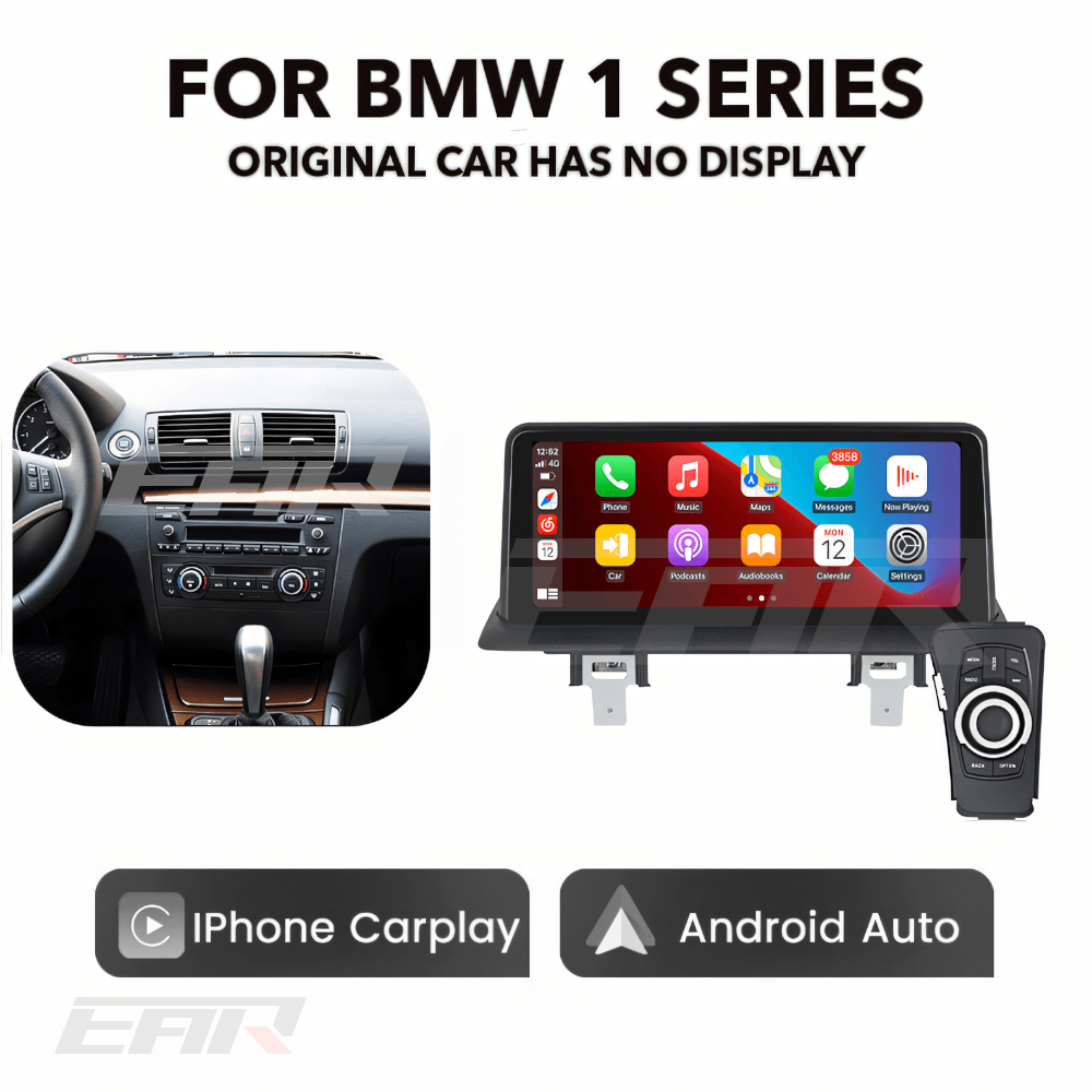 BMW iDrive 8 Android 13.0 1 Series (E81/E82/E87/E88) Multimedia 10.25"/12.3" Touchscreen Display + Built-In Wireless Carplay & Android Auto | 2004 - 2012 | LHD/RHD No Screen (Includes iDrive Knob & Cut-Out Template)