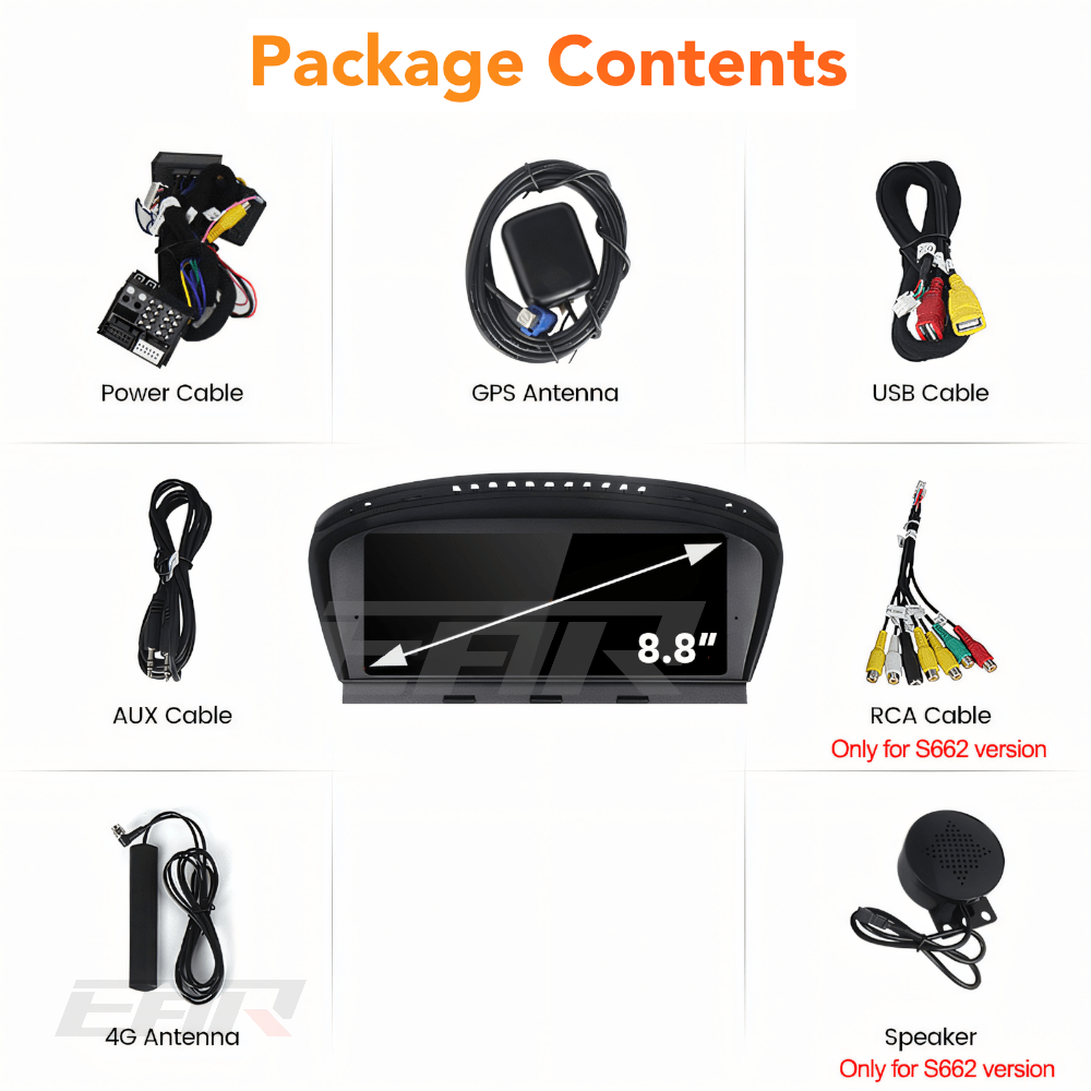 BMW iDrive 8 Android 13.0 3, 5 & 6 Series Multimedia 8.8" Touchscreen Display + Built-In Wireless Carplay & Android Auto | 2003 - 2012 | LHD/RHD