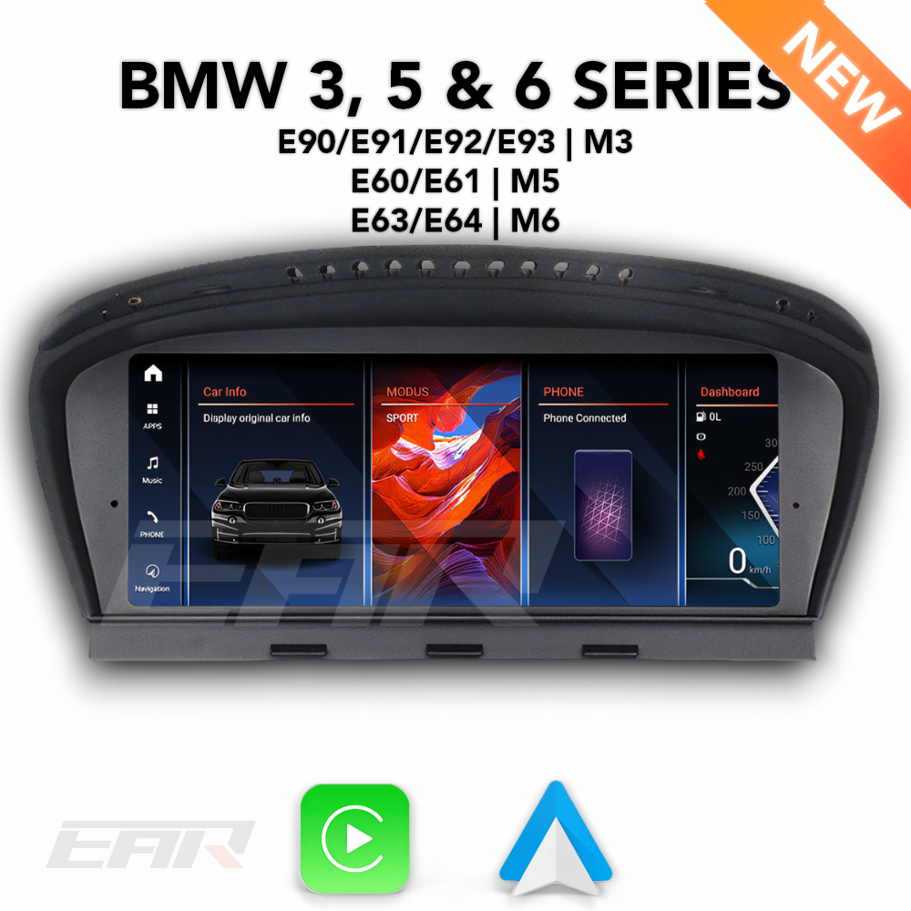 BMW iDrive 8 Android 13.0 3, 5 & 6 Series Multimedia 8.8" Touchscreen Display + Built-In Wireless Carplay & Android Auto | 2003 - 2012 | LHD/RHD