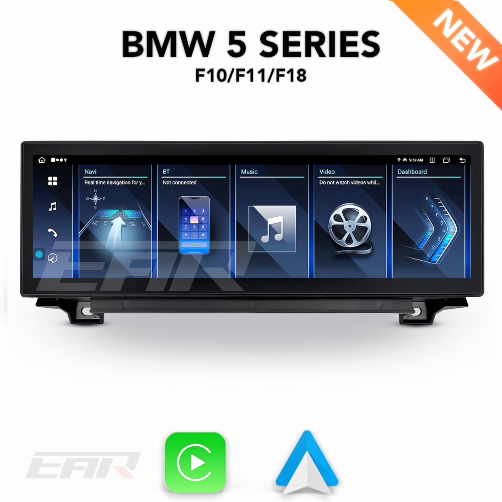 BMW iDrive 8 Android 13.0 5 Series (F10/F11/F18) Multimedia 15" Touchscreen Display + Built-In Wireless Carplay & Android Auto | 2010 - 2017 | LHD/RHD