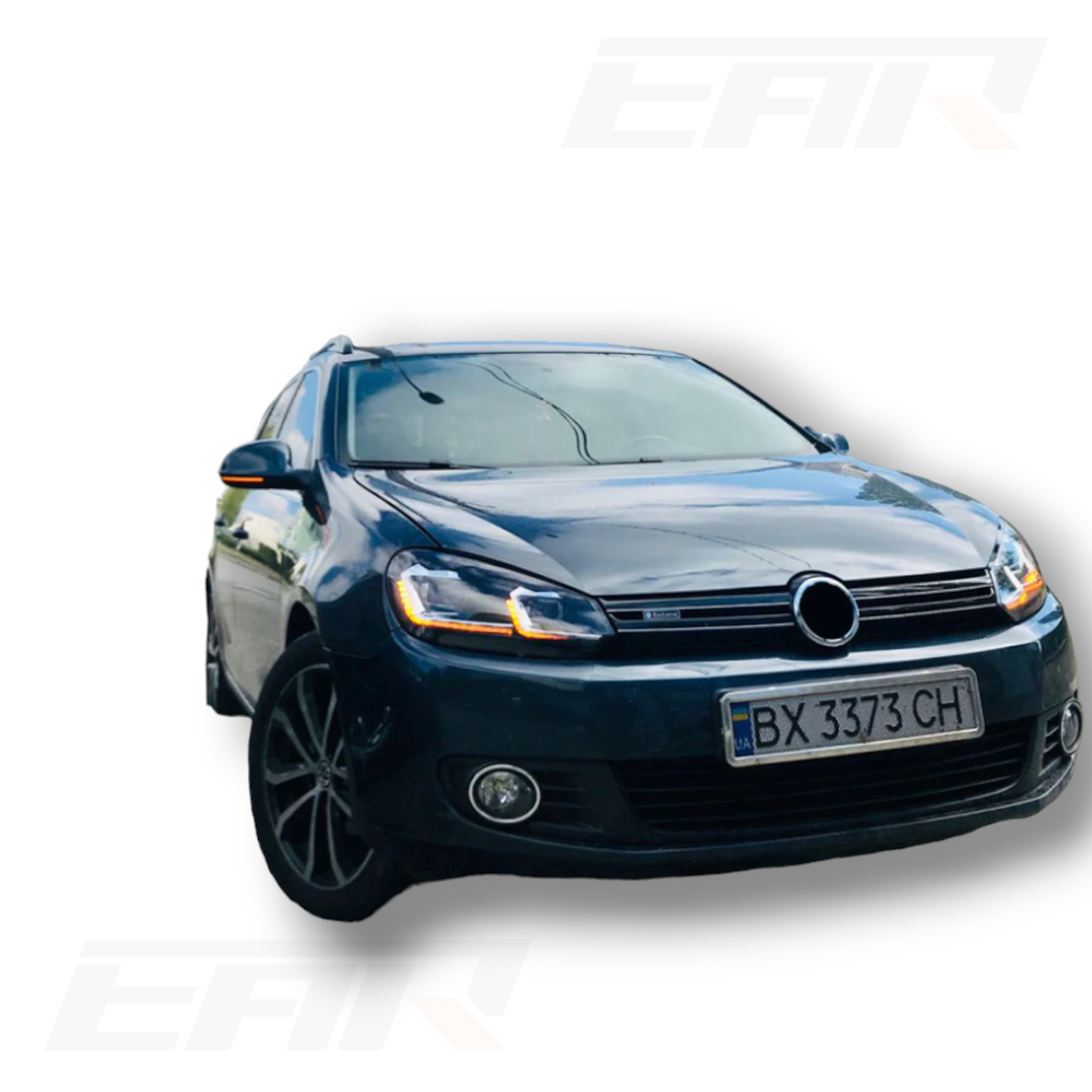 Volkswagen Golf Mk6 Sequential Mk7.5 Style Xenon Angel LED Headlights (2009 - 2012)