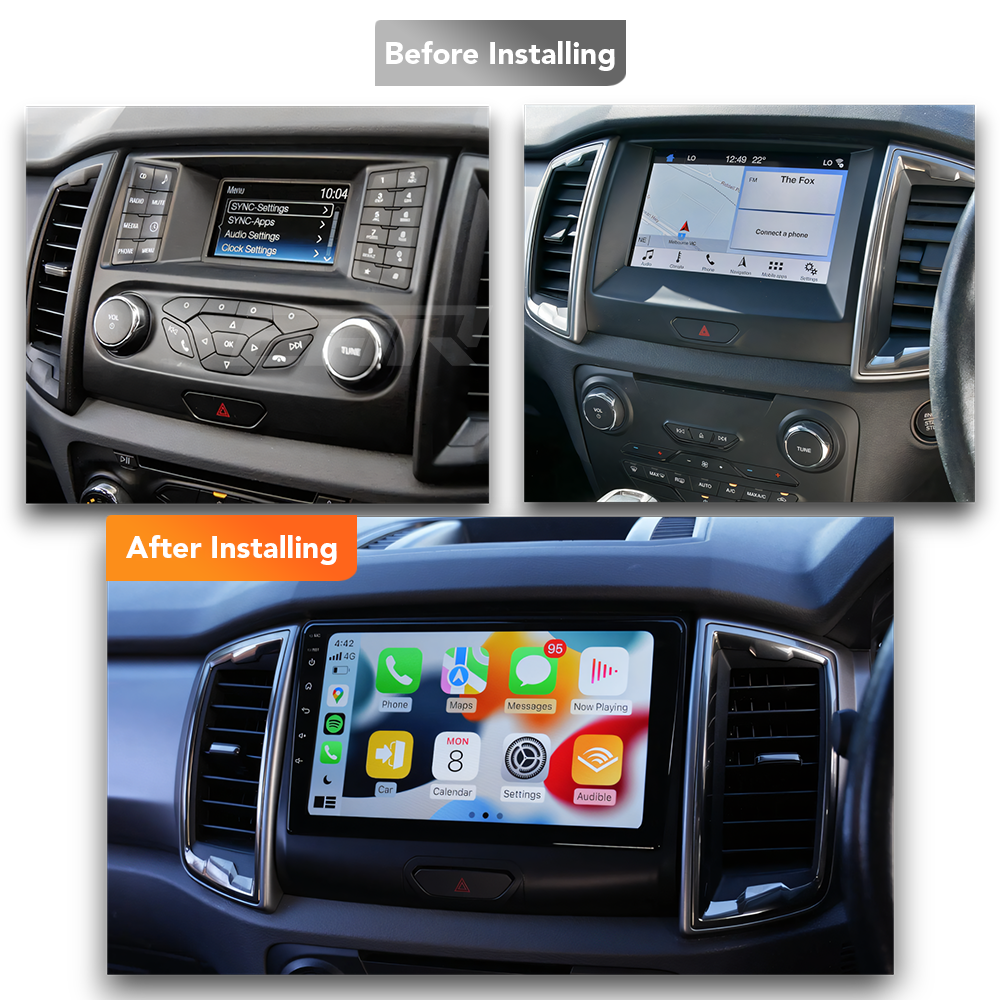 Ford Ranger (2015 - 2022) Multimedia 9" Touchscreen Display + Built-In Wireless Carplay & Android Auto