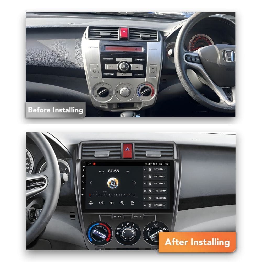 Honda City (2008 - 2013) Multimedia 10" Touchscreen Display + Built-In Wireless Carplay & Android Auto