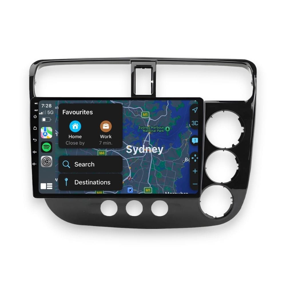 Honda Civic (2001 - 2005) Multimedia 9" Touchscreen Display + Built-In Wireless Carplay & Android Auto