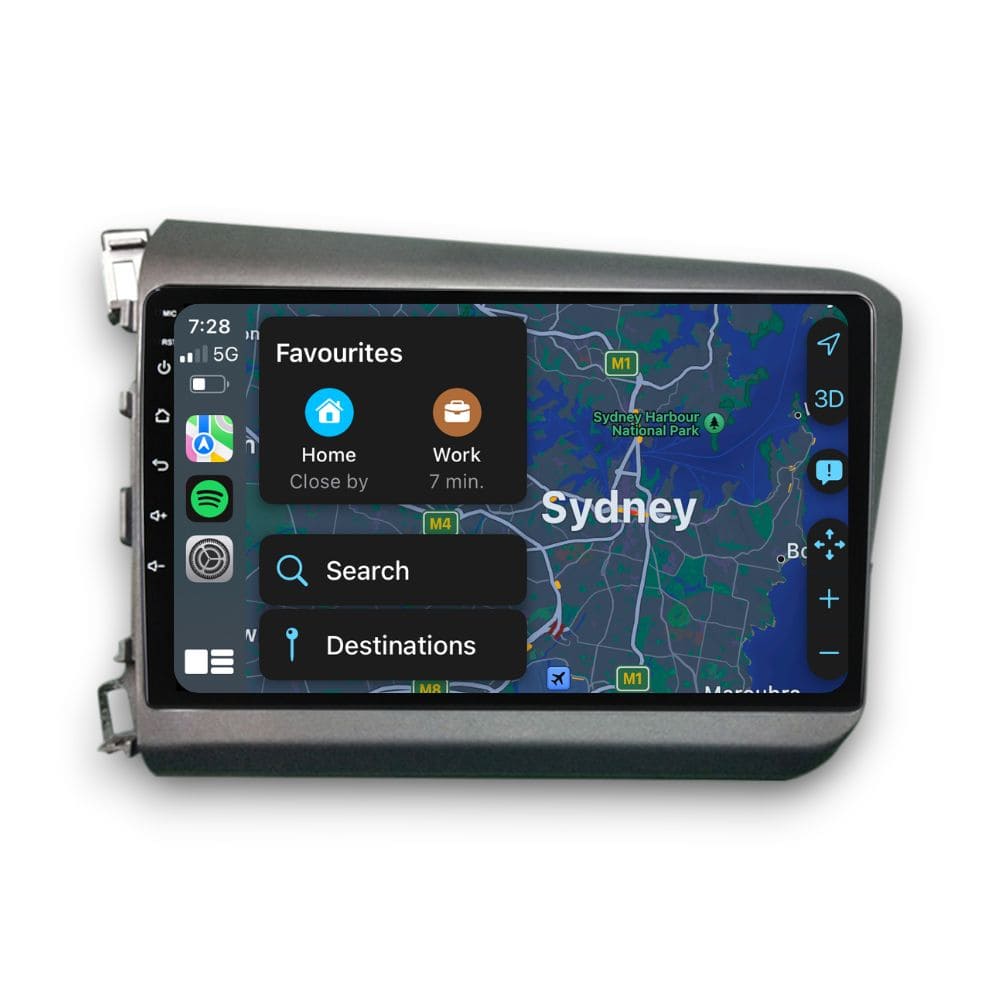 Honda Civic (2012 - 2015) Multimedia 9" Touchscreen Display + Built-In Wireless Carplay & Android Auto