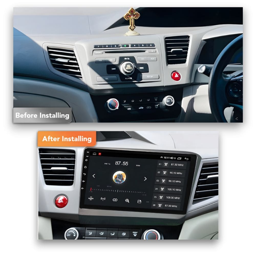 Honda Civic (2012 - 2015) Multimedia 9" Touchscreen Display + Built-In Wireless Carplay & Android Auto