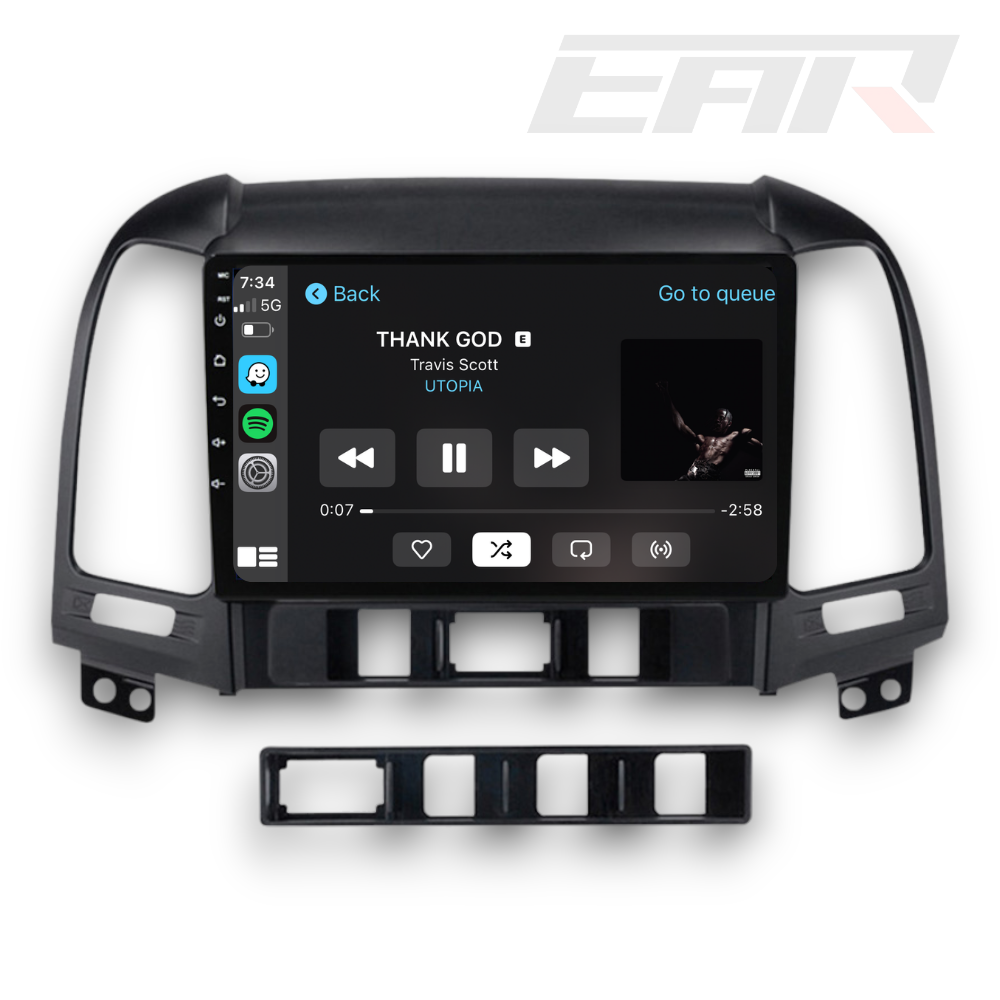 Hyundai Santa Fe (2006 - 2012) Multimedia 9" Touchscreen Display + Built-In Wireless Carplay & Android Auto