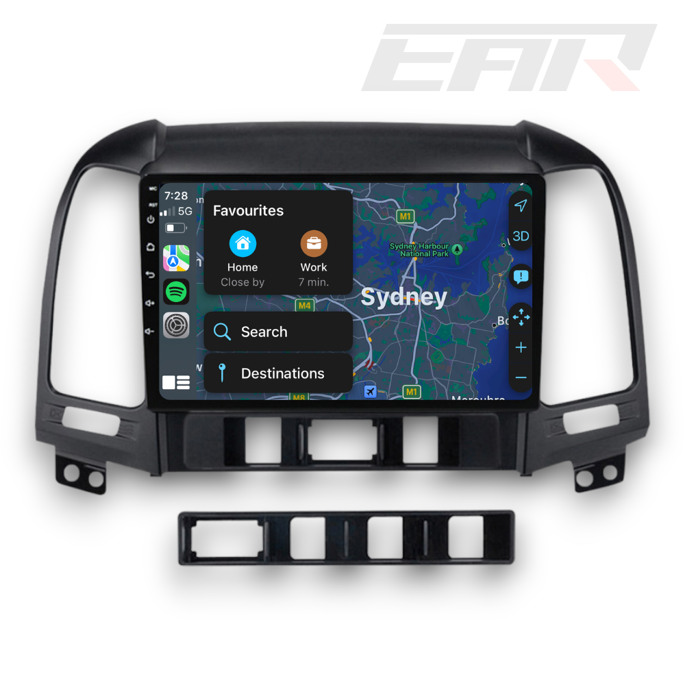 Hyundai Santa Fe (2006 - 2012) Multimedia 9" Touchscreen Display + Built-In Wireless Carplay & Android Auto