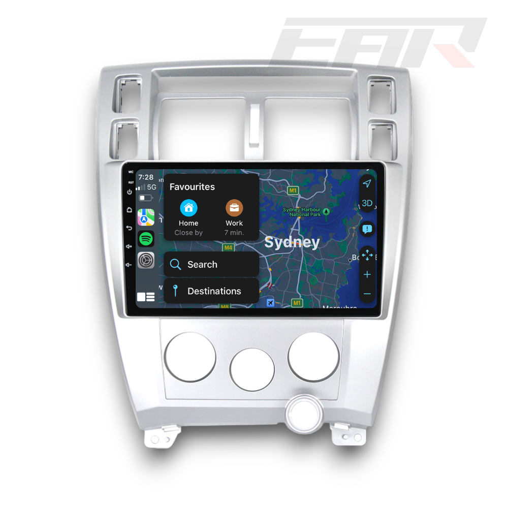 Hyundai Tucson (2004 - 2009) Multimedia 10" Touchscreen Display + Built-In Wireless Carplay & Android Auto