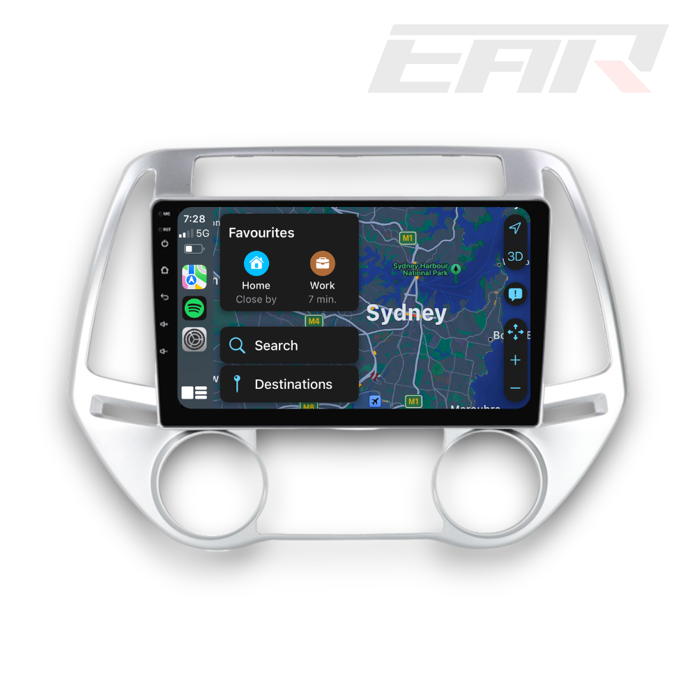 Hyundai i20 (2010 - 2015) Multimedia 9" Touchscreen Display + Built-In Wireless Carplay & Android Auto