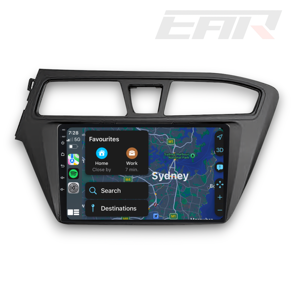 Hyundai i20 (2016 - 2017) Multimedia 9" Touchscreen Display + Built-In Wireless Carplay & Android Auto