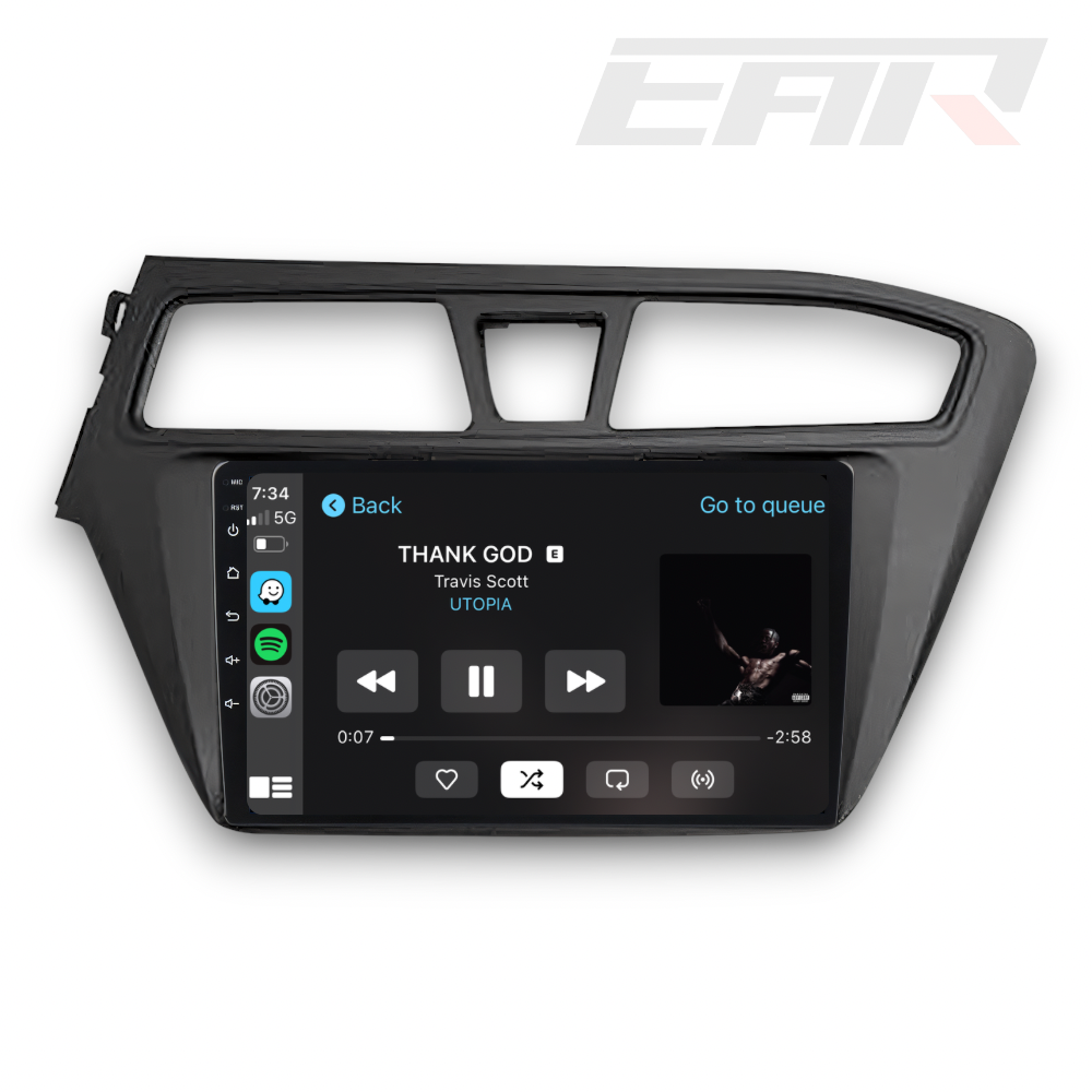 Hyundai i20 (2016 - 2017) Multimedia 9" Touchscreen Display + Built-In Wireless Carplay & Android Auto