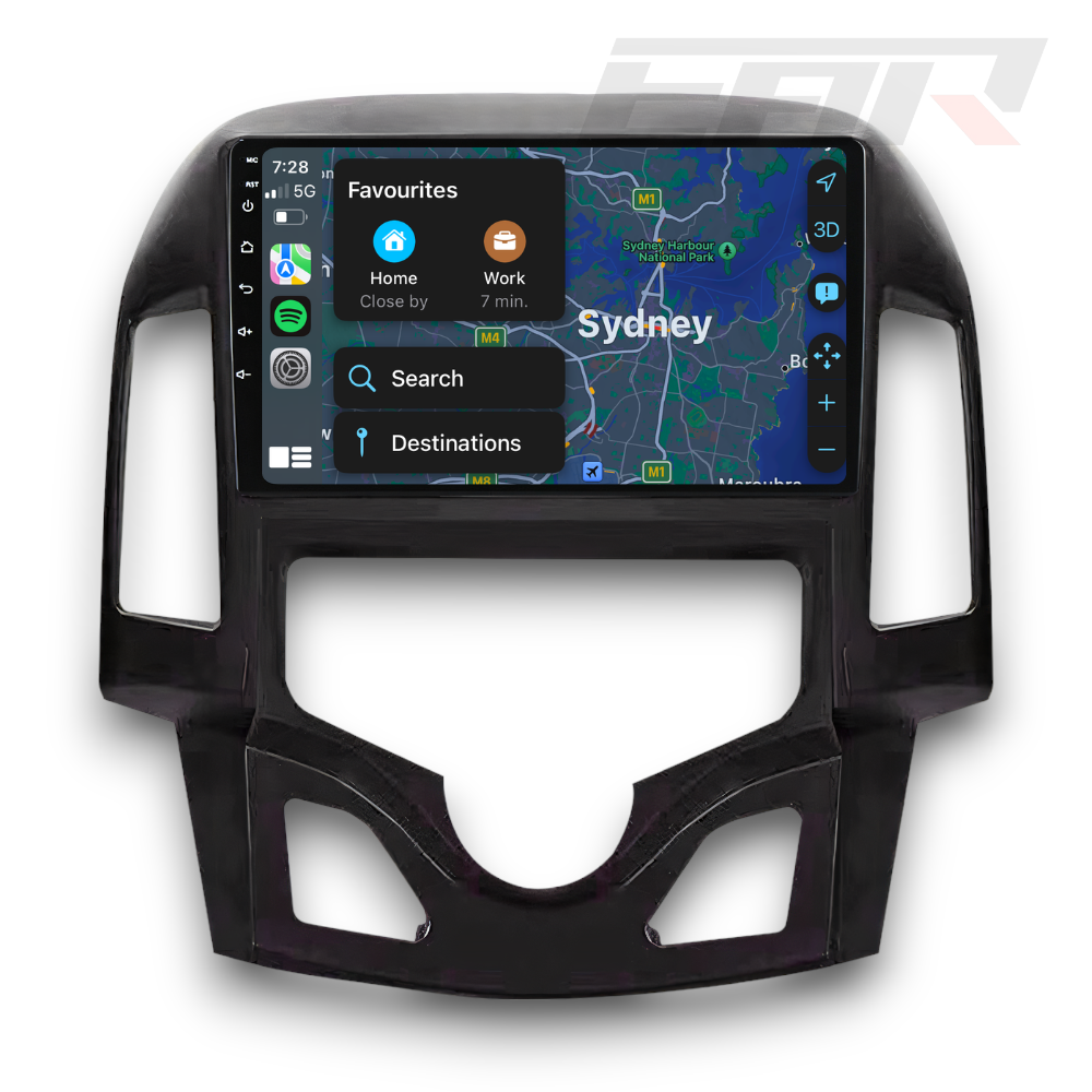 Hyundai i30 (2007 - 2012) Automatic A/C Multimedia 9" Touchscreen Display + Built-In Wireless Carplay & Android Auto