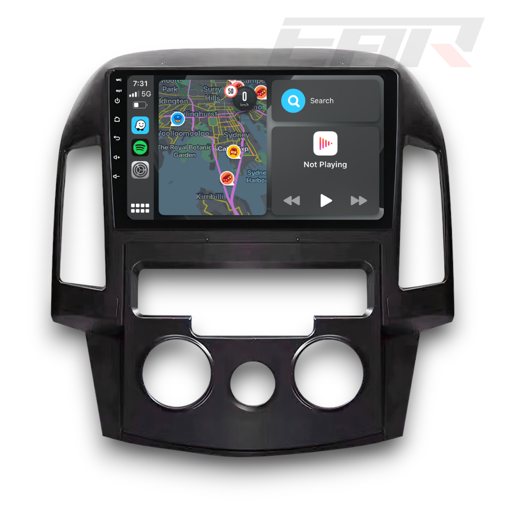 Hyundai i30 (2007 - 2012) Manual A/C Multimedia 9" Touchscreen Display + Built-In Wireless Carplay & Android Auto